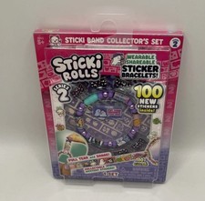 New Sticki Rolls Sticki Bands Wearable Sticker Bracelet Pack 100 Stickers Sealed