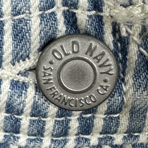 NWT Old Navy Railroad-Stripe Frayed-Hem Jean Shortalls for Girls Large 10-12 NEW - Picture 4 of 11