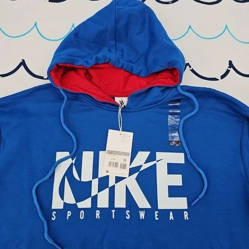 Nike Men's Blue & Red Hoodie Sweatshirt Size 3XL New With Tags