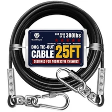 Tie Out Cable for Dogs Up to 300lbs25ft Extra Strong 1000lbs Break Strength T...