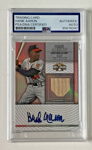 HANK AARON 2012 TOPPS SIGNED AUTO TRIPLE THREADS #19/66 GU BAT CARD UDA PSA/DNA
