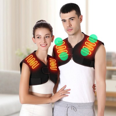 Carbon Fiber Heated Vest with Shoulder Vibration Massager Relieves Frozen Should