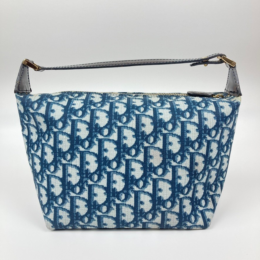 Auth Christian Dior 2002 Trotter Vanity Accessory Pouch Mini Hand