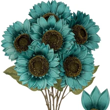 Large Silk Sunflowers Artificial Flowers 26" Long Stem Artificial Sunflower 6...