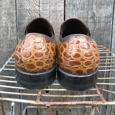 VTG 70s Allen Edmonds Malibu Alligator Patent Leather Bit  display picture 2