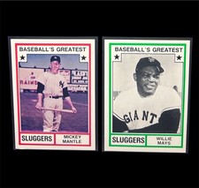 Lot of (2) 1982 TCMA Baseball's Greatest Sluggers | Mickey Mantle | Willie Mays