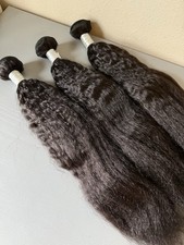 100 Virgin Human Hair kinky straight Extensions- 3 Bundle deal- 20 20 20