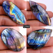 4 Pcs 172 Cts Natural Labradorite Loose Cabochon Gemstone 32x22-60x22mm R-12981