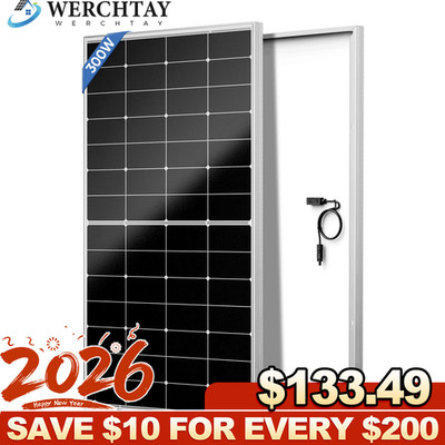 300W Mono Solar Panel 12V/24V RV Home Off-Grid Car Caravan PV Boat Power Module