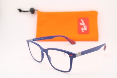 NEW RAY-BAN RB 7144-M F604 BLUE RED FERRARI AUTHENTIC EYEGLASSES 53-18