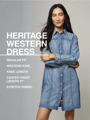 white christmas dresses Studded Western Buckle Stretch Denim Dress – Corral Western Wear main image 1