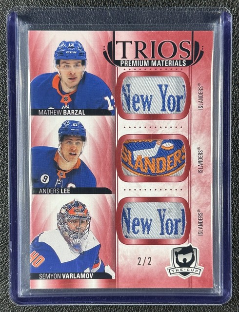 VARLAMOV ANDERS LEE MATHEW BARZAL 2021-22 UD THE CUP TRIOS RED GU TAG PATCH 2/2