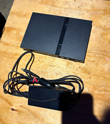 Sony PlayStation 2 PS2 Black Console w/ Power Adapter/Cable HDMI Wi-Fi NTSC-U/C