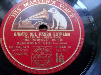 Beniamino Gigli Giunto Sul Passo Estremo  Schellackplatte 78rpm