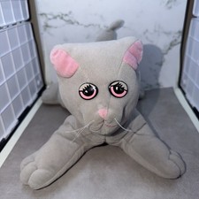 Vintage Pound Puppy Kitty Cat Stuffed Plush Vintage Gray Cat 1985 Large 12