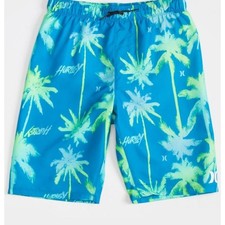 NWT HURLEY Palms Boys Boardshorts Swim Electric Blue Size 6 Palm Trees