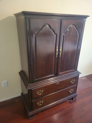 Kincaid Cherry Mountain III Freestanding Wood Wardrobe Dark Brown With Drawers
