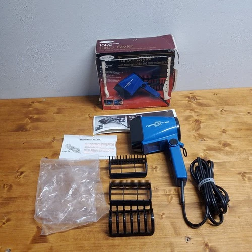 Vintage blue Sears Turbo Styler 1500 Watt travel hair dryer 253.8721