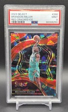 2023-24 Panini Select - Brandon Miller #286 Red Cracked Ice Prizm (RC) PSA 9