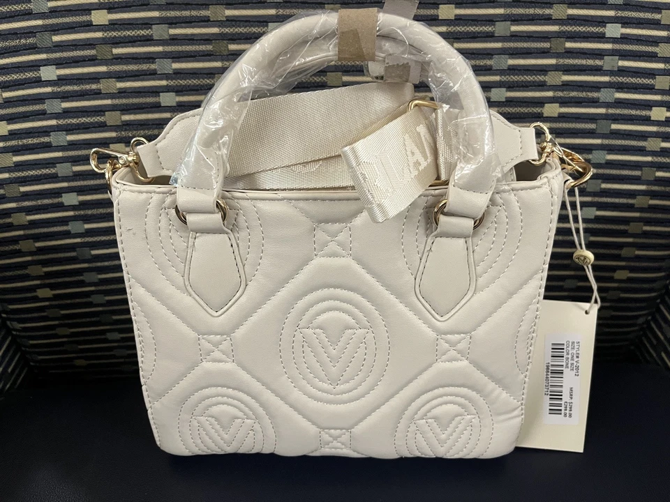 Valentino Orlandi - Bolso de mano/tote acolchado con correa para el hombro - Estilo # V-2012 hueso nuevo con etiquetas Foto 3 de 3