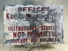 Vintage Kansas Aviation Sign 18" x 12" OFFICES KANSAS AVIATION COMM.