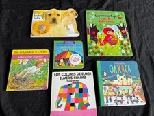 6 SPANISH BILINGUAL CHILDREN PICTURE BOARD BOOK LOT language Kids Set child