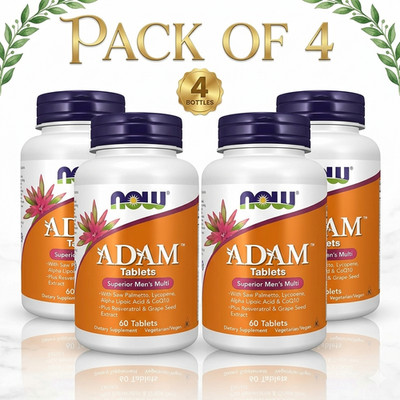 NOW Foods ADAM Mens Multivitamin Softgels 60 Count Pack of 4 120 Day Supply 2027