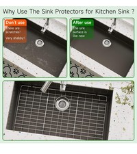 Sink Grid Protector 27.5"x13.5'x1" Rear Drain Stainless Steel