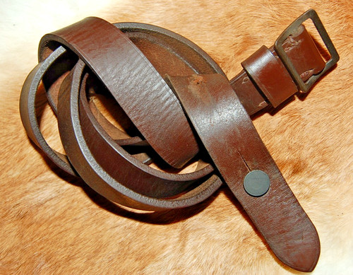 ORIGINAL EUROPEAN SKS MILITARY LEATHER RIFLE SLING - USED SURPLUS