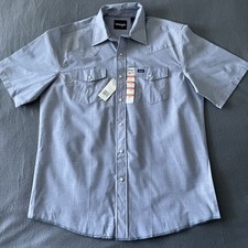 Wrangler Shirt Mens Large Pearl Snap Chambray Cowboy 16 1/2 Western New Tags