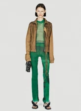 ottolinger womens mesh vest top green brook round neck sleeveless size xs new