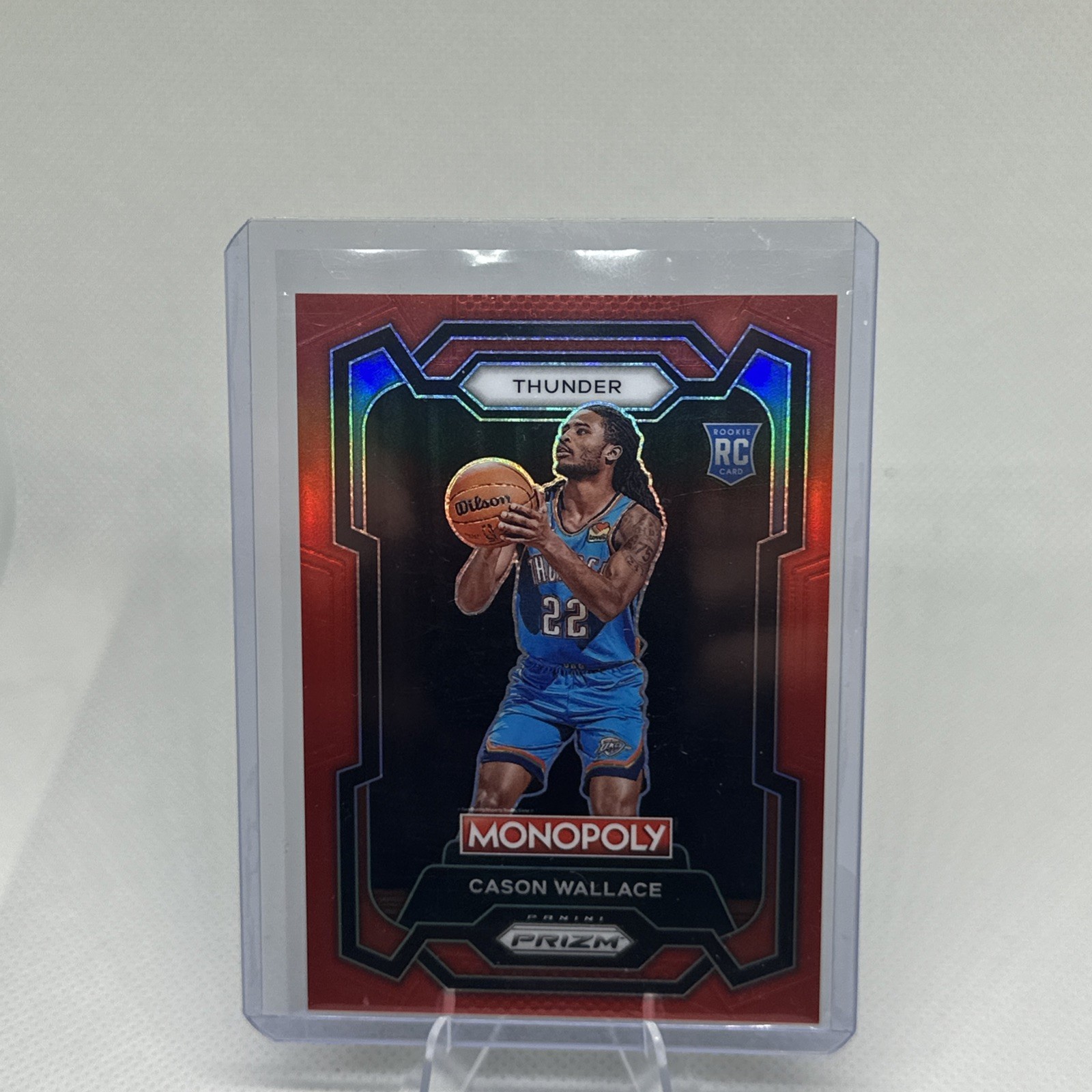 2023-24 Panini Prizm Monopoly Cason Wallace Red /99 Thunder Rookie Card #63 RC