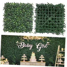 Grass Wall Panels, 10"x 10"(12pcs) 4-Layer Artificial Boxwood 10x10 pack of 12