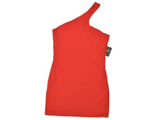 Express Women Red One Shoulder Asymmetrical Bodycon Mini Dress Size M NEW
