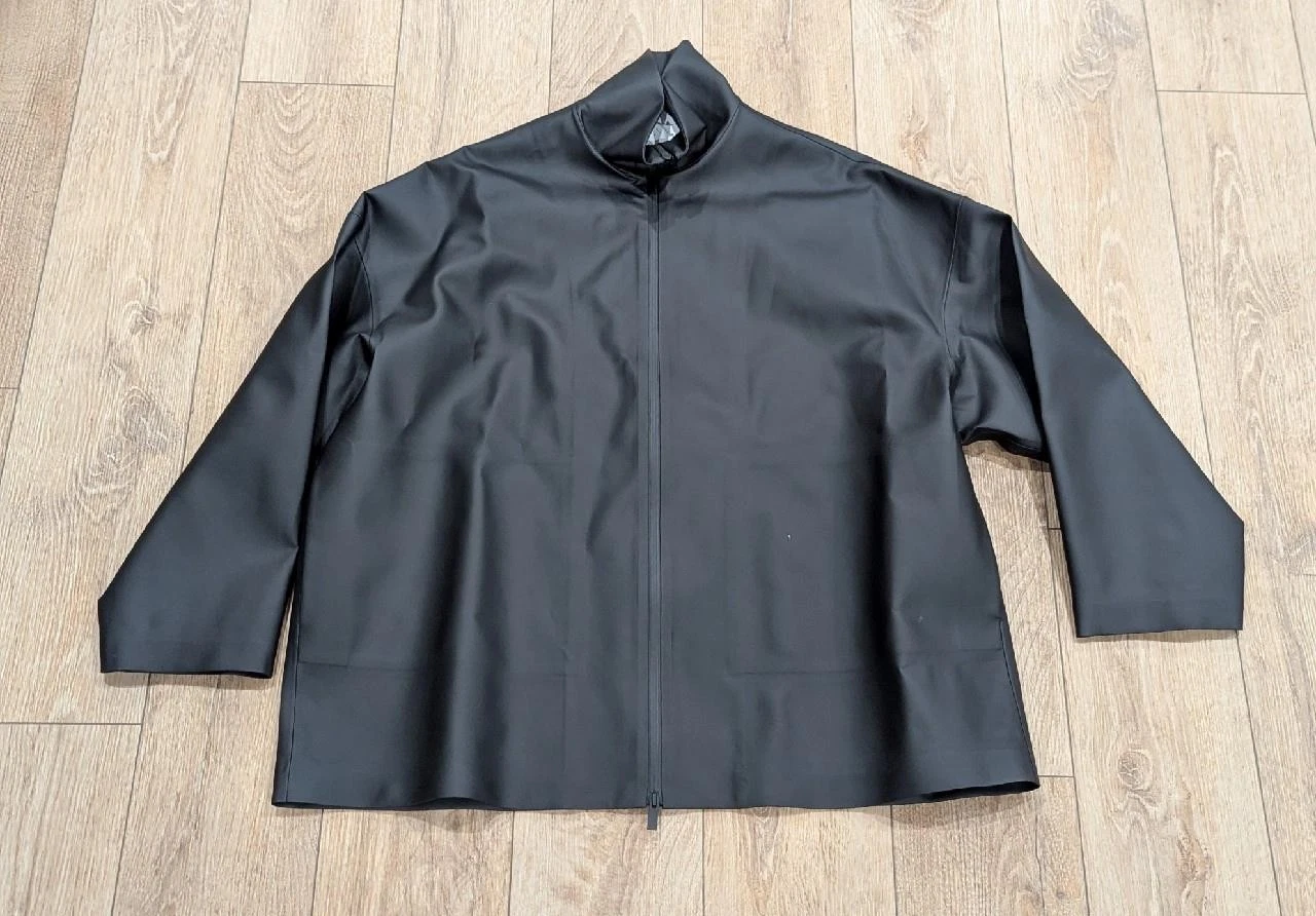 $1695 Mens FEAR OF GOD Rubberized High-Neck Jacket Black Medium - product detail image 1