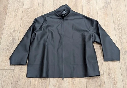 $1695 Mens FEAR OF GOD Rubberized High-Neck Jacket Black Medium video thumbnail