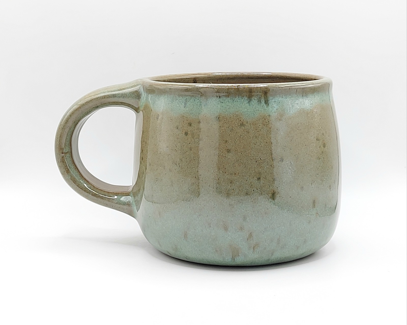 Artisanal Rustic Green & Brown Tones Coffee Mug 20 Oz Ceramic Cup By Sublime
