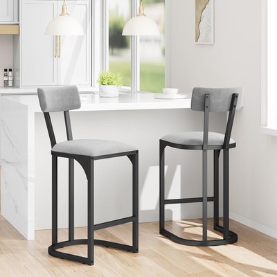 Bar Stools Set of 2, Modern Tall Barstools with Back for Kitchen Counter, Island