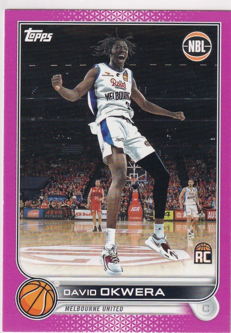2022-23 Topps NBL Fuchsia Parallel #49 David Okwera - Melbourne United #31/75