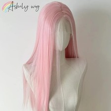 Light Pink Wig for Women 13x4 Lace Front Wig 26inch Long Straight Synthetic Wigs