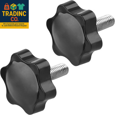 M8 X 20Mm Thread Star Knob 2Pcs, Plastic Hex Shaped Clamping Knob Handle Hand Ti