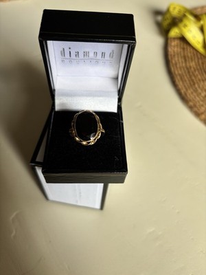 EIN VINTAGE 9 KT GOLD GRANAT RING Burgunder Auge (4 Gramm) (Größe Q/R)