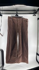 H M Brown Corduroy Pants Wide Leg Baggy Workwear Casual Sz 20