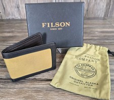 Filson Tin Cloth Outfitter Wallet Dark Tan Made in USA CIB
