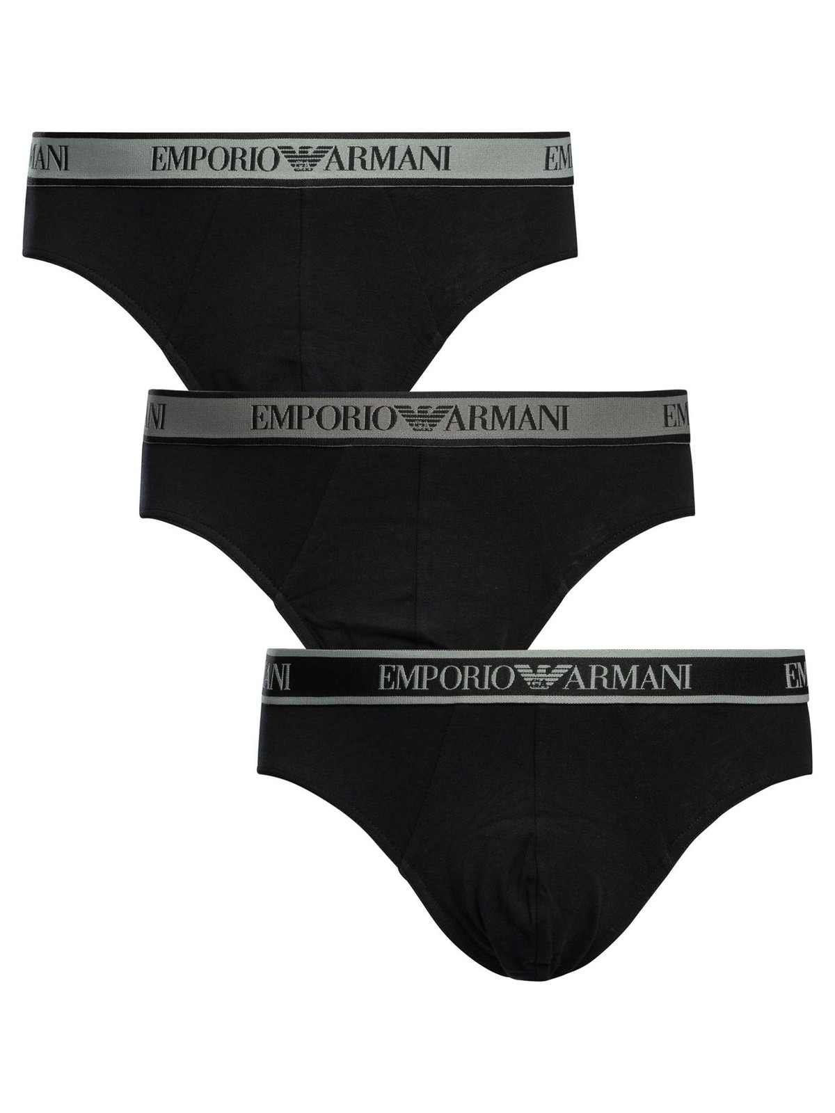 Emporio Armani 3 Pack Briefs, Black - M