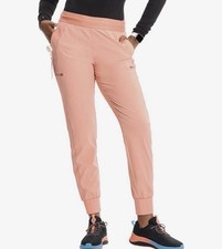 Cherokee Infinity Women s Mid Rise Pull-on Jogger Scrub Pants Coral Petite Sz S