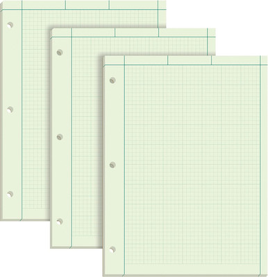 TOPS Engineering Notebooks, Graph Notebooks, 3 Pk Quad Ruled Pad, 8-1/2'' X 11'',