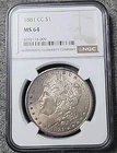 1881-CC $1 NGC MS-64 Morgan Silver Dollar Nice Color! ONLY 296k Minted!