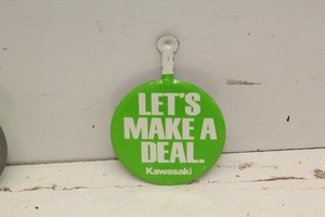 Vintage NOS 1985 Kawasaki Dealer Showroom Metal Tag "Let's Make a Deal" KX GPZ