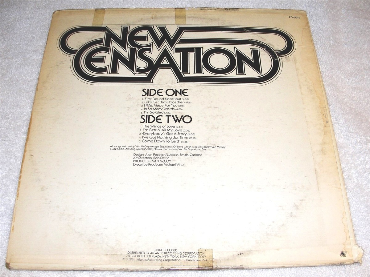 New Censation - Self-Titled S/T, 1974 R&B Soul LP, VG+